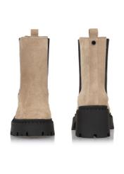 Beige leather women's boots BUTYD-1041-81(Z23)-03