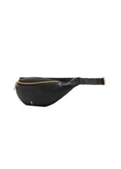 Women's leather black waist bag TORES-0970E-99(Z25) - side view of the product on a white background.