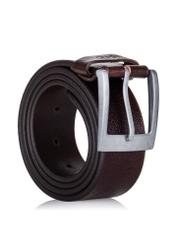 Men's brown leather belt PASMS-0245-89(Z23)-02