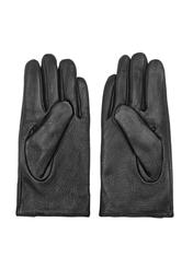 Black insulated leather gloves for men REKMS-0076-99(Z24)