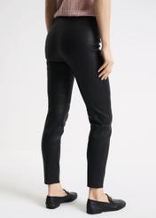 Women's black leather leggings SPODS-0030-1378(W24)-04