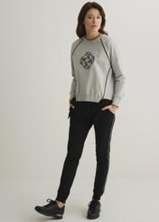 Gray women's sweatshirt with monogram BLZDT-0070-91(W23)-04