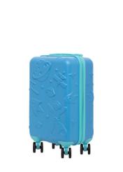 Small blue suitcase on wheels WALAB-0087-7B-18(W26), diagonal product view on white background.