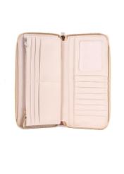 Large women's wallet in beige color POREC-0381A-15(W25), product view inside on white background.