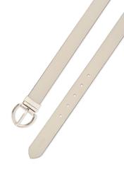 Reversible black and gray women's belt PASDS-0175B-92(Z25), view of the clasp of the product on a white background.