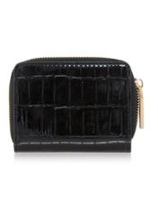 Women's small black croco wallet POREC-0352-97(Z24)-02