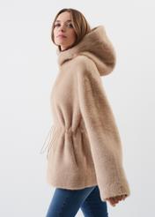 Women's zip-up fur coat with hood FUTDP-0030-81(Z23)-04