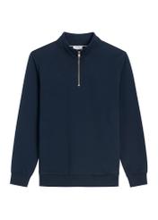 Navy blue men's knitted sweatshirt BLZMT-0084-7E(Z26), front product view on white background.