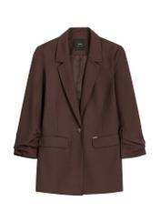 Women's brown jacket ZAKDT-0043-1I(Z26) - front product view, on a white background.