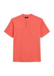 Men's coral polo shirt POLMT-0061-34(Z24), product view from the front on a white background.