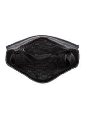 Black leather women's shoulder bag TORES-1218-9I(W26), product view inside on white background.