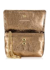 Small gold leather wallet with chain PORES-0877-28(Z23)-05