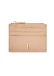 Small women's leather wallet PORES-0806R-1B(W26), front product view on white background.