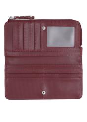 Burgundy large women's wallet POREC-0446-4D(Z26) - product view from above, on a white background.