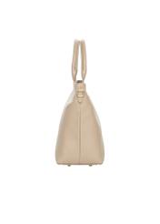 Beige large leather women's handbag TORES-1158-1B(Z26). Side view on a white background.