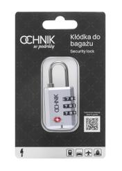 Silver TSA combination padlock AW-015-0002-92(W25), view of the product in the packaging on a white background.