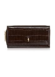 Large brown croco women's wallet POREC-0351-90(Z23)-01