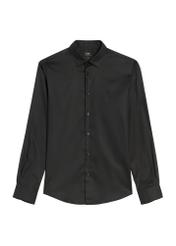 Black men's shirt KOSMT-0351A-99(Z26), front product view on white background.