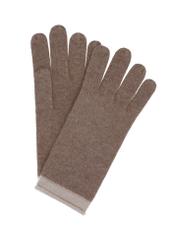 Beige cashmere women's gloves REKDT-0020-1K(Z26), front product view on white background.