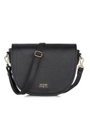 Black leather women's postbag TORES-0994-99(W24)-01