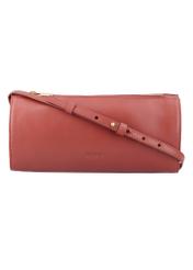 Red leather shoulder bag TORES-1433-3D(Z26) - front product view, on white background.