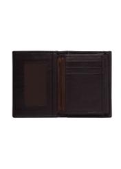 Men's brown leather wallet PORMS-0711-1H(Z26), product view inside on white background.