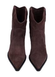 Women's suede cowboy boots BUTYD-1323-1I(Z26), front product view on white background.