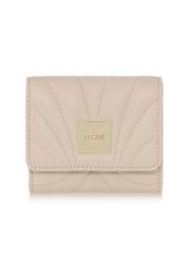 Cream leather card case PORES-0840-12(W23)-01