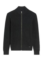 Black men's sweater with zipper SWEMT-0176-99(Z25), front product view on white background.