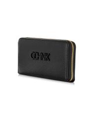 Large black women's wallet with logo POREC-0377-99(W24)-02