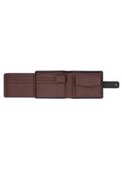 Black men's leather wallet PORMS-0719-99(Z26) - product view from above, on white background.