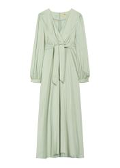 Sage midi dress SUKDT-0263-8F(W26), front product view on white background.