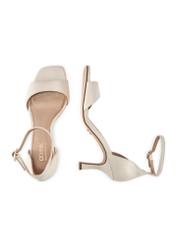 Cream women's high heel sandals BUTYD-1229-0B(W26), product view from above on a white background.
