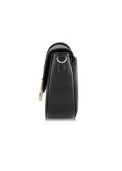 Women's black imitation leather postbag TOREC-0879-99(W24)-03