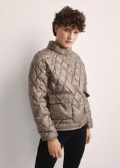 Olive quilted women's jacket KURDT-0597-57(Z25)
