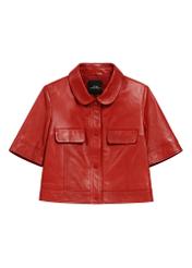 Red leather women's shirt KOSDS-0007-4B(W26)