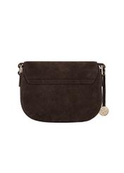 Brown suede small women's handbag TORES-1405-1I(Z26). Back view on white background.