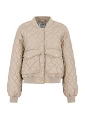 Beige quilted jacket for women KURDT-0507-81(W24)-04