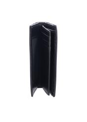 Black leather men's wallet PORMS-0723-9P(Z26), side view of the product on a white background.