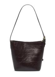 Burgundy croco women's handbag TOREC-1305-4D(Z26). Back view on white background.