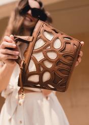 Brown imitation leather basket TOREC-0872A-89(W25)