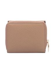 Small pink leather women's wallet PORES-0802H-5D(W26), back view of the product on a white background.