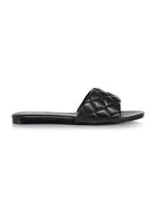 Leather black quilted flip-flops BUTYD-1066-99(W24)-01