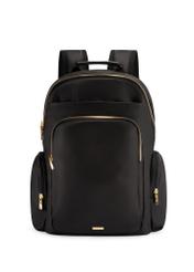 Black large women's backpack TOREN-0321-99(Z25), product view from the front on a white background.