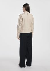 Beige leather biker jacket for women KURDS-0528-2841(W25)-06