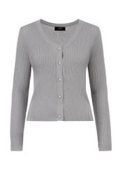 Grey women's cardigan with buttons KARDT-0035-91(W23)-04