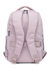 Pink backpack PLCMN-0014A-31(Z25), product view from the back on white background.