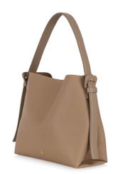 Beige imitation leather shopper bag TOREC-0903-81(W24)-02