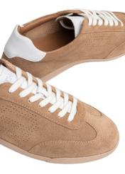 Beige leather sports shoes BUTYM-0534-1B(W26), close-up of the product on a white background.
