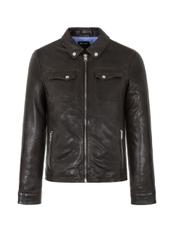 Dark brown leather jacket for men KURMS-0260-1219(W23)-03
